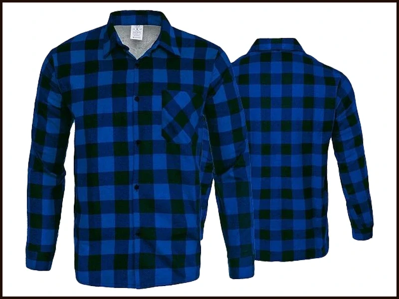 Flanelová košile modrá kostka – velikost 4XL