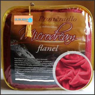 Mikroplyšové prostěradlo Microdream Flanel 180x200cm – barva vínová